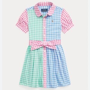 Polo by Ralph Lauren Pink, Green, and Blue Kids Casual Dress